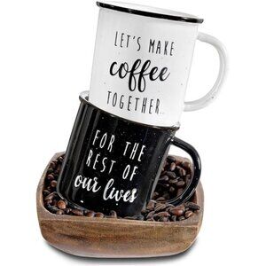 MAINEVENT Let's Make Coffee Together Couple Mug Set 11 Ounce, Couple Coffee Mug